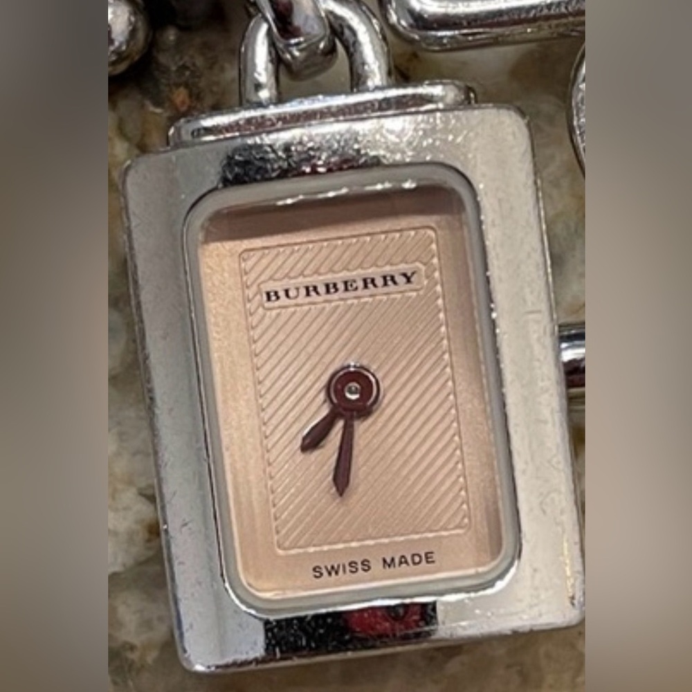 Burberry Silver Charm Link Bracelet with Assorted Motifs